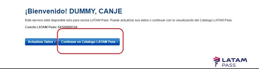 catalogo latam pass