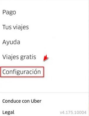 configuracion uber