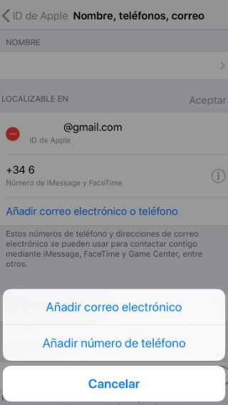 añadir correo electronico apple id 